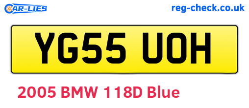 YG55UOH are the vehicle registration plates.