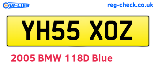 YH55XOZ are the vehicle registration plates.