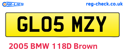 GL05MZY are the vehicle registration plates.