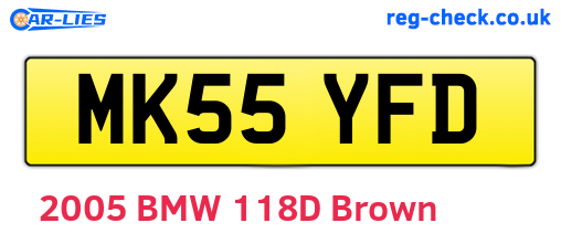 MK55YFD are the vehicle registration plates.