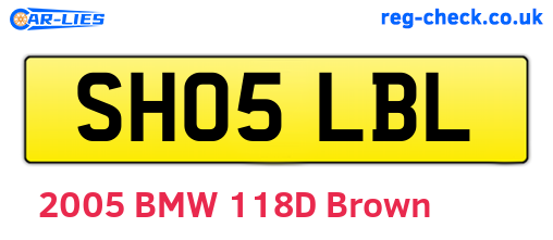 SH05LBL are the vehicle registration plates.