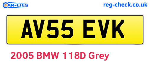 AV55EVK are the vehicle registration plates.