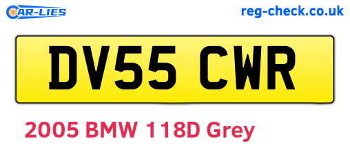 DV55CWR are the vehicle registration plates.
