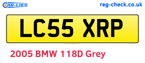 LC55XRP are the vehicle registration plates.