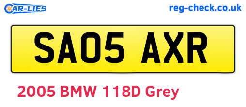 SA05AXR are the vehicle registration plates.