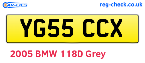 YG55CCX are the vehicle registration plates.