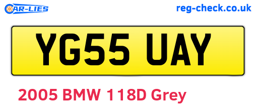 YG55UAY are the vehicle registration plates.