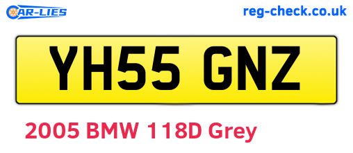 YH55GNZ are the vehicle registration plates.