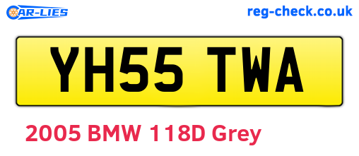 YH55TWA are the vehicle registration plates.