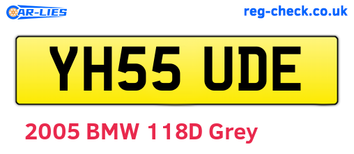 YH55UDE are the vehicle registration plates.