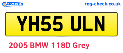 YH55ULN are the vehicle registration plates.