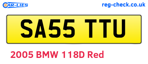 SA55TTU are the vehicle registration plates.