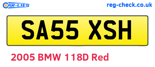 SA55XSH are the vehicle registration plates.