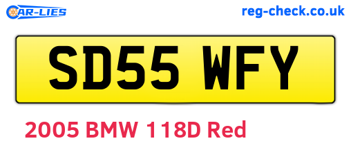 SD55WFY are the vehicle registration plates.