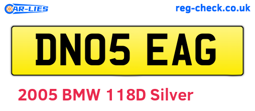 DN05EAG are the vehicle registration plates.