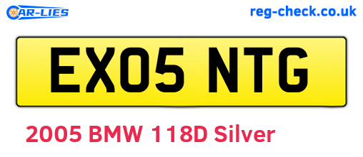 EX05NTG are the vehicle registration plates.