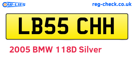 LB55CHH are the vehicle registration plates.