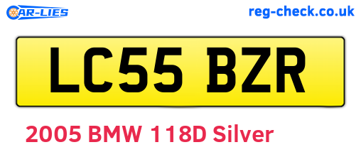LC55BZR are the vehicle registration plates.