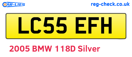 LC55EFH are the vehicle registration plates.