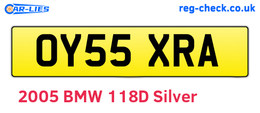 OY55XRA are the vehicle registration plates.