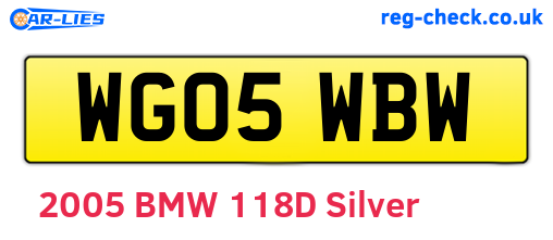 WG05WBW are the vehicle registration plates.