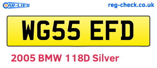 WG55EFD are the vehicle registration plates.