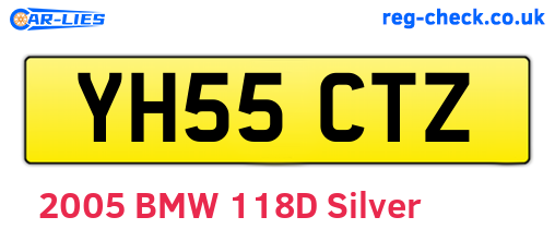 YH55CTZ are the vehicle registration plates.