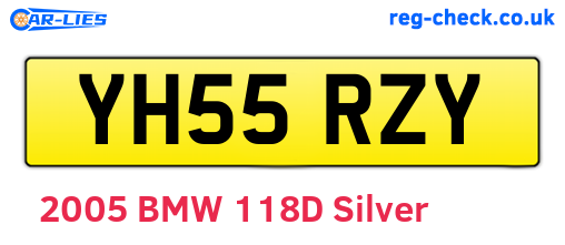 YH55RZY are the vehicle registration plates.