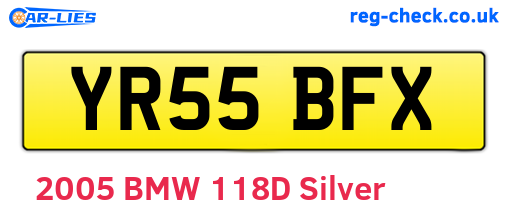 YR55BFX are the vehicle registration plates.