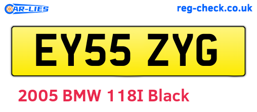 EY55ZYG are the vehicle registration plates.
