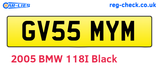 GV55MYM are the vehicle registration plates.