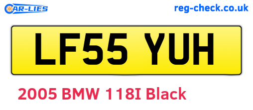 LF55YUH are the vehicle registration plates.