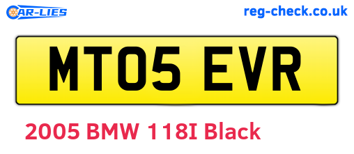 MT05EVR are the vehicle registration plates.