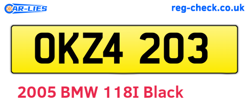 OKZ4203 are the vehicle registration plates.