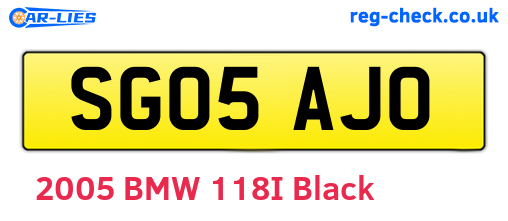 SG05AJO are the vehicle registration plates.