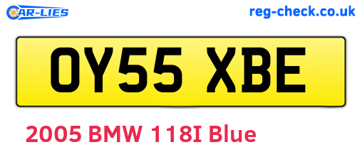OY55XBE are the vehicle registration plates.