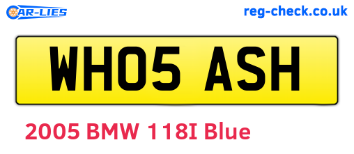 WH05ASH are the vehicle registration plates.