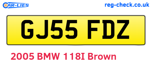 GJ55FDZ are the vehicle registration plates.