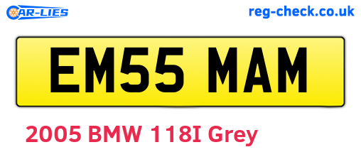 EM55MAM are the vehicle registration plates.