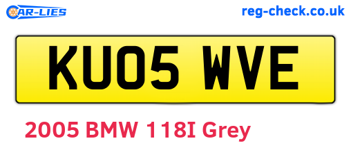 KU05WVE are the vehicle registration plates.
