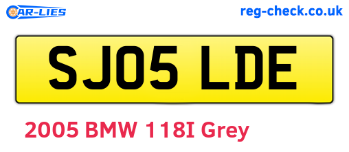 SJ05LDE are the vehicle registration plates.