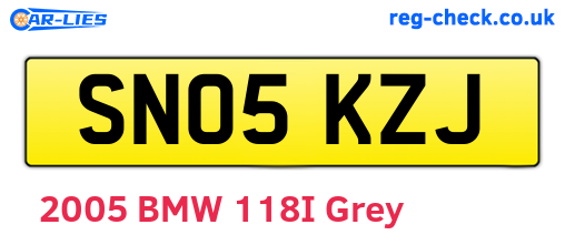 SN05KZJ are the vehicle registration plates.