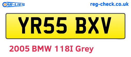 YR55BXV are the vehicle registration plates.