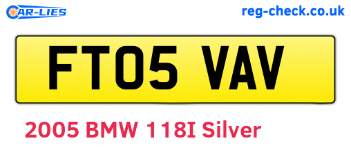 FT05VAV are the vehicle registration plates.