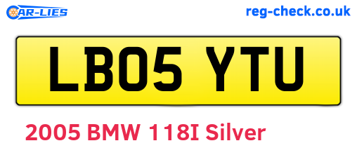 LB05YTU are the vehicle registration plates.