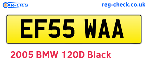 EF55WAA are the vehicle registration plates.