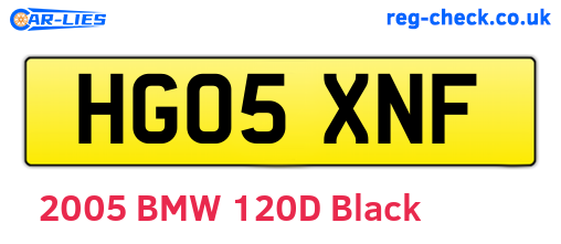 HG05XNF are the vehicle registration plates.