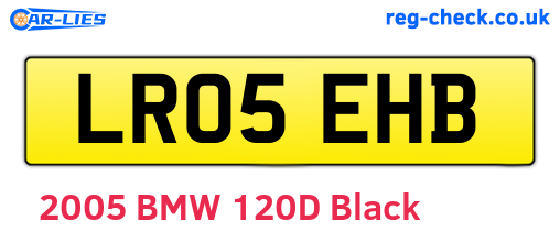 LR05EHB are the vehicle registration plates.