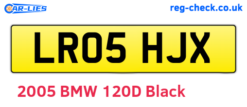 LR05HJX are the vehicle registration plates.