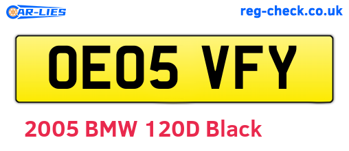 OE05VFY are the vehicle registration plates.